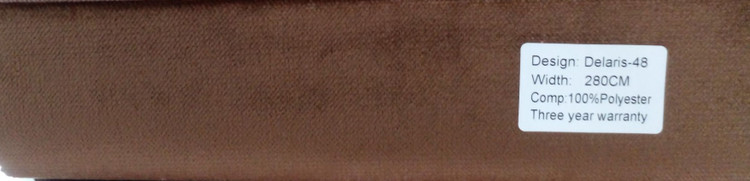 پرده آماده پانچی ، مدل مخمل دلاریس براق ، رنگ قهوه ای شکلاتی ، کد Delaris-48