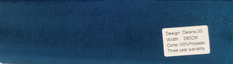 پرده آماده پانچی ، مدل مخمل دلاریس براق ، رنگ آبی نفتی تیره ، کد Delaris-30
