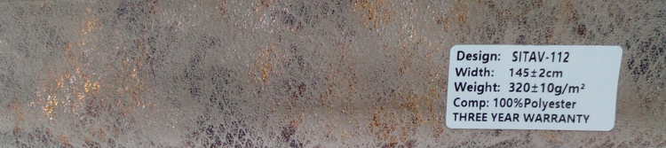 پرده آماده پانچی ، مدل مخمل پتینه طلاکوب سیتاو ، رنگ طوسی بژ ، کد SITAV-112